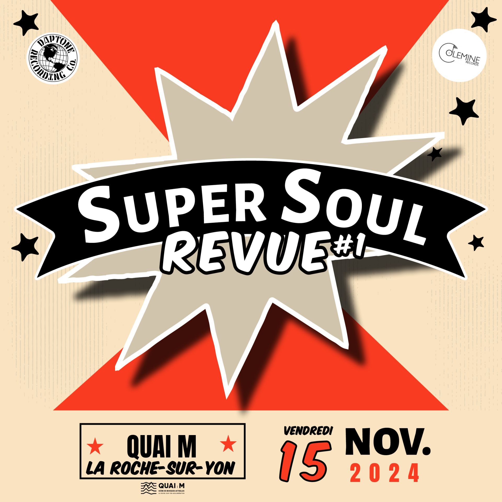 Affiche pour la soirée Super Soul Revue au Quai M